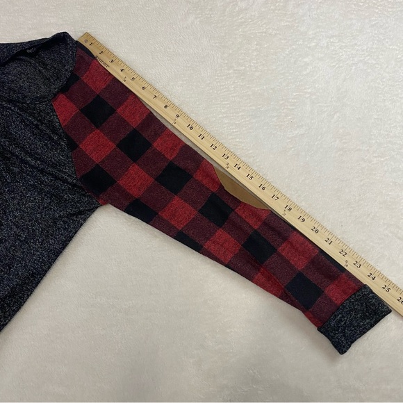 Women’s Eclipse Black/Red Plaid Shirt With Elbow Patches Size M - Picture 8 of 9